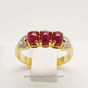 RM035แหวนทับทิม+เพชร