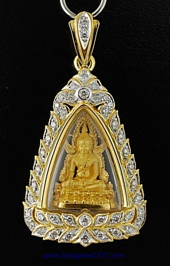 m200/R พระพุทธชินราช รูปหล่อลอยองค์เนื้อทองคำ รุ่นธรรมจักร