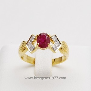 RA241 แหวนทับทิม+เพชร