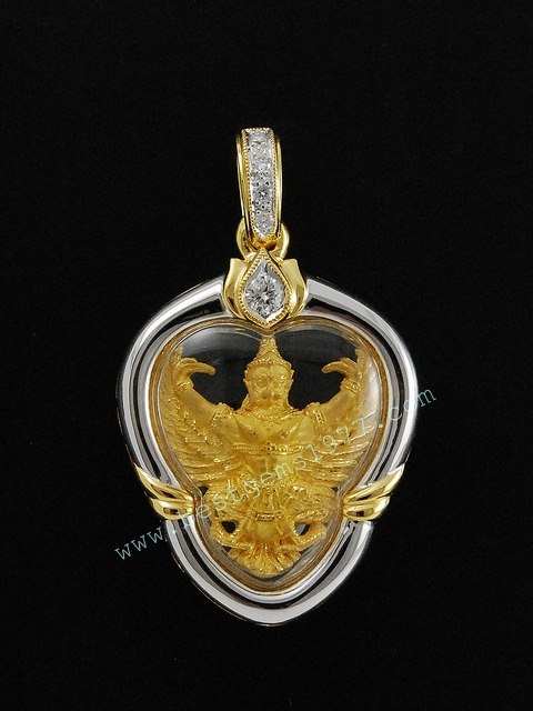 0130424N ตลับครุฑทองคำหลางพ่อวราห์ ชุบ2สี