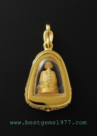 M532-2057/T หลวงพ่อโตองค์ทองคำ ในตลับแบบกันน้ำ ฝังเพชรแท้ 2