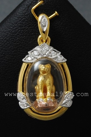 0141014 S/E กรอบกันน้ำ บรรจุรูปหล่อเสือ ฝังเพชร