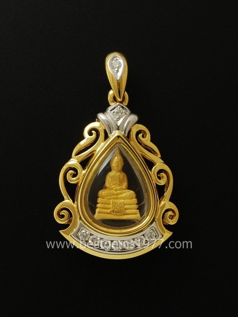 M584-1860/N กรอบบรรจุหลวงพ่อโสธรทองคำ รุ่นดวงชะตาคู่ชีวิต ปี2547