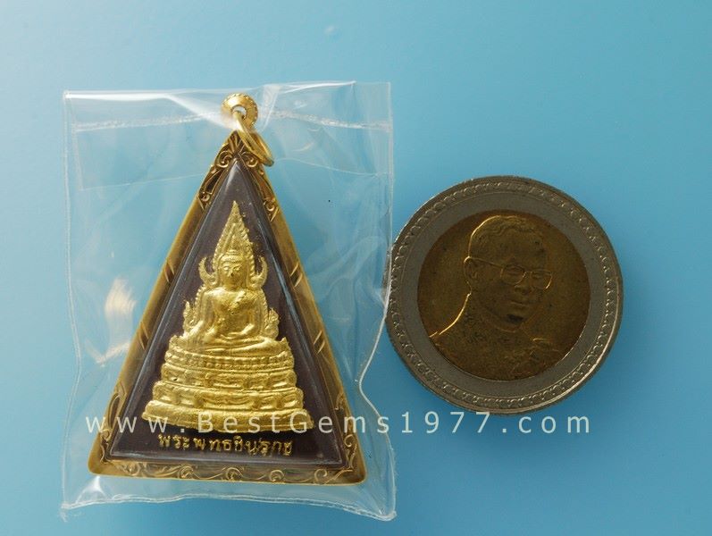 0160604ETPพระพุทธชินราช เฉลิมพระเกียรติ ฝังตะกรุดสีทอง 2539 พร้อมกรอบทองกันน้ำ 1