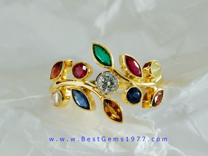 0190406A_D/Eงานรับสั่งทำ แหวนนพเก้า พลอยแท้ เพชรแท้