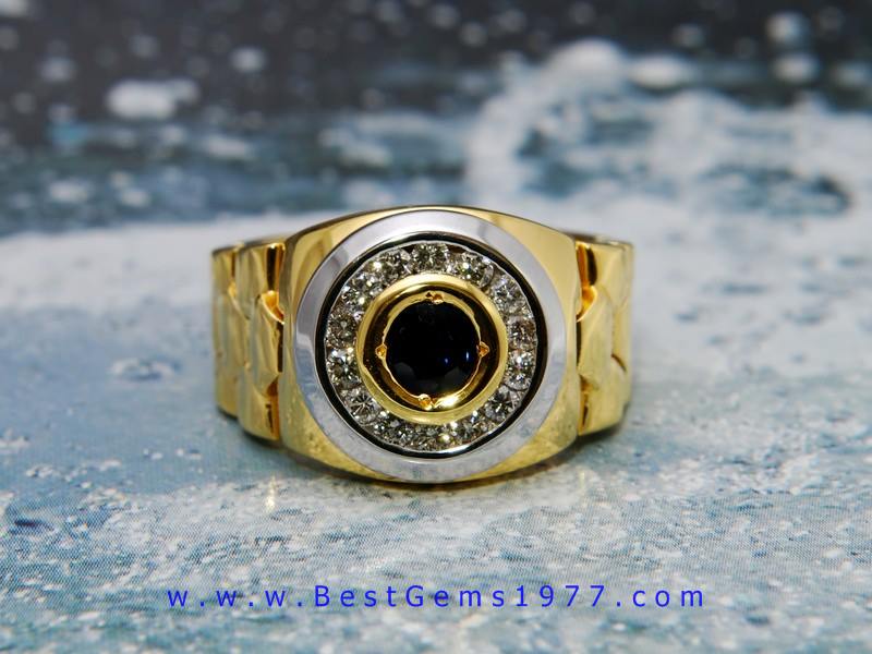 RM294 แหวนไพลินล้อมเพชร ตัวเรือนแบบสายนาฬิกา