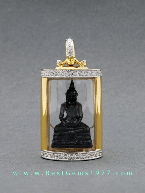 0191101 BS งานกรอบกันน้ำทรงกระบอก สั่งทำสำหรับบรรจุหลวงพ่อโสธรลอยองค์ ฝังเพชร