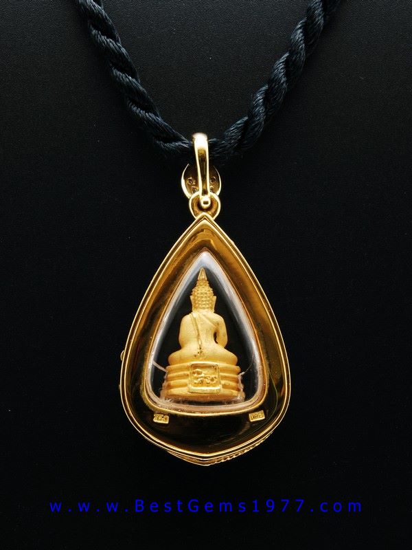 M793-1433/A หลวงพ่อโสธรทองแท้ บรรจุในกรอบทองกันน้ำ ฝังเพชร 3