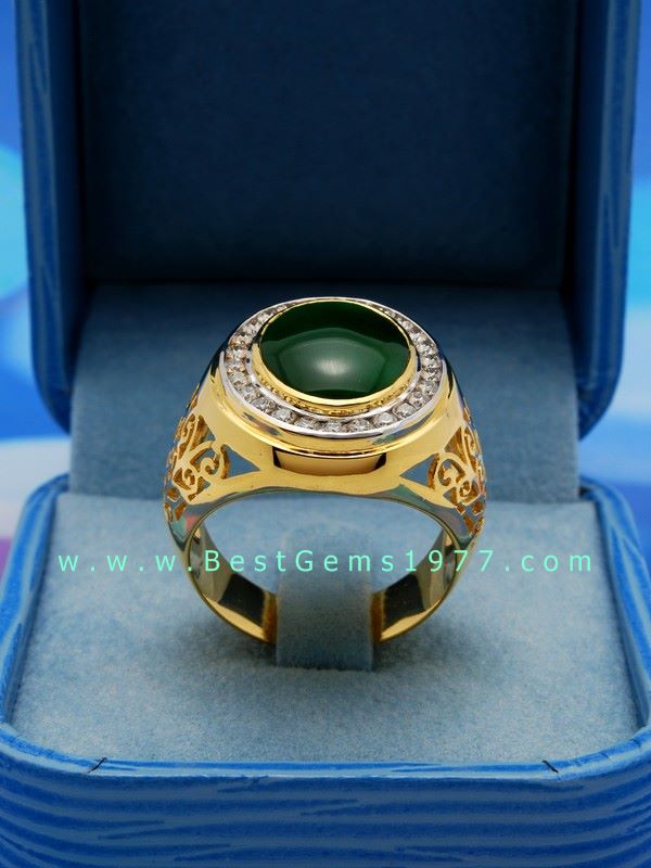 0201129BB งานรับสั่งทำตัวเรือนล้อมเพชร หัวหยก(ลูกค้านำมาเอง)