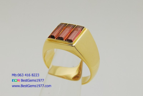 RA137แหวนพลอยโกเมน ตัวเรือนทอง 18K 1