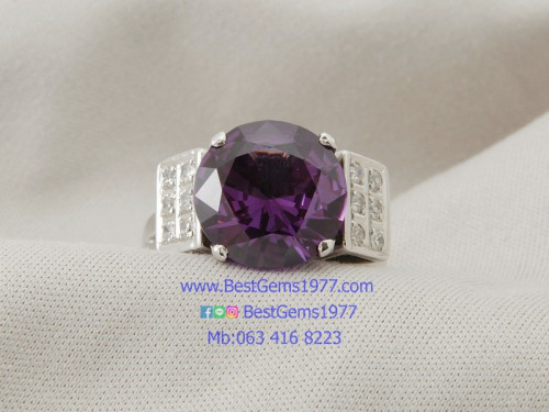 BNP แหวนแฟนซียุค 70แท้ พลอย 3สี เพชรเหลี่ยมกุหลาบ 4