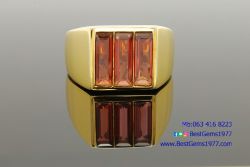 RA137แหวนพลอยโกเมน ตัวเรือนทอง 18K 2