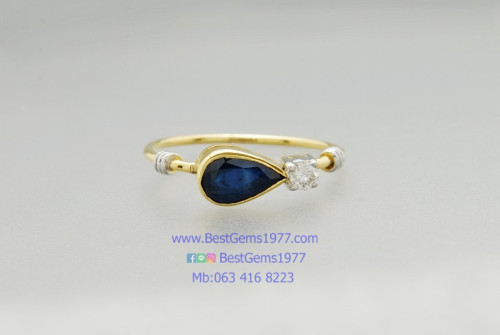 RA298 แหวนไพลิน+เพชร