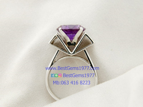 BNP แหวนแฟนซียุค 70แท้ พลอย 3สี เพชรเหลี่ยมกุหลาบ 3