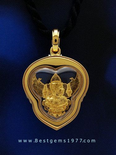 0220411D งานกรอบสั่งทำสำหรับบรรจุครุฑหลวงพ่อวราห์ วัดโพธิ์ทอง ฝังเพชรแท้ 1