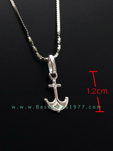 จี้รูปสมอเรือ ทองขาว 18K งานอิตาลีแท้
