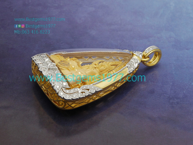 0250428BR งานกรอบกันน้ำสั่งทำสำหรับบรรจุพระพุทธชินราช ฝังเพชรแท้ 3