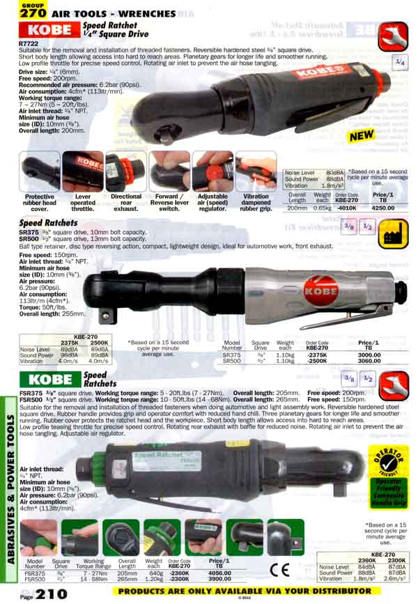 เครื่องมือช่างหมวด AIR TOOLS - WRENCHES หน้า 210