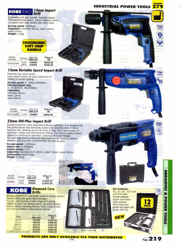 เครื่องมือช่างหมวด INDUSTRIAL POWER TOOLS หน้า 219