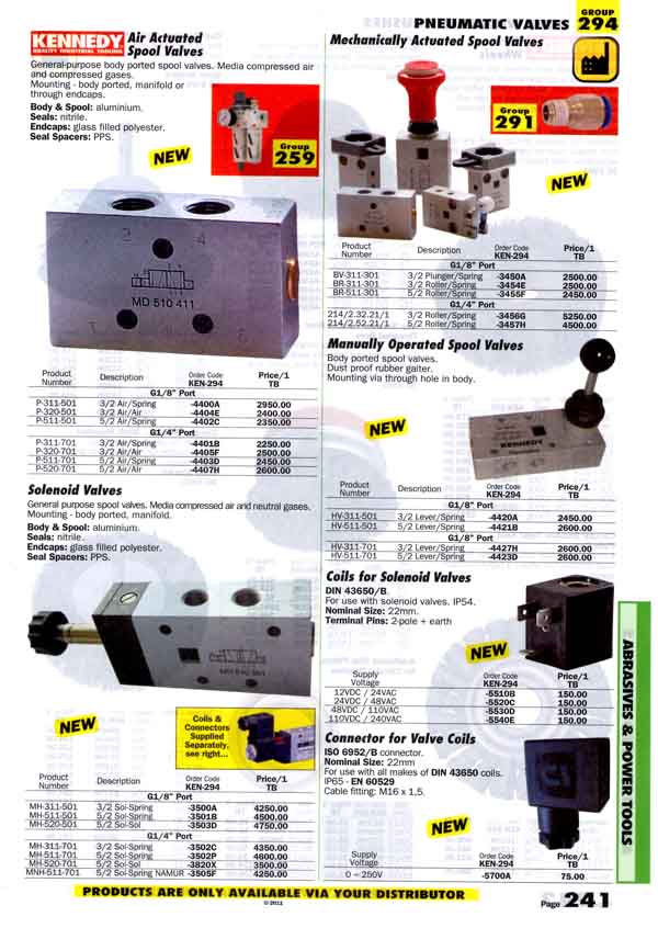 เครื่องมือช่างหมวด PNEUMATIC VALVES หน้า 241