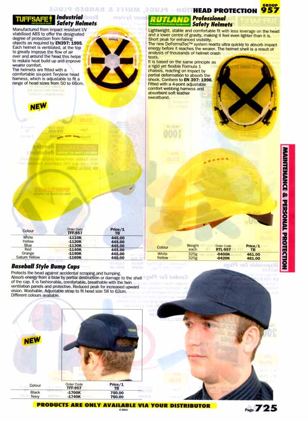 เครื่องมือช่างหมวด HEAD PROTECTION หน้า 725