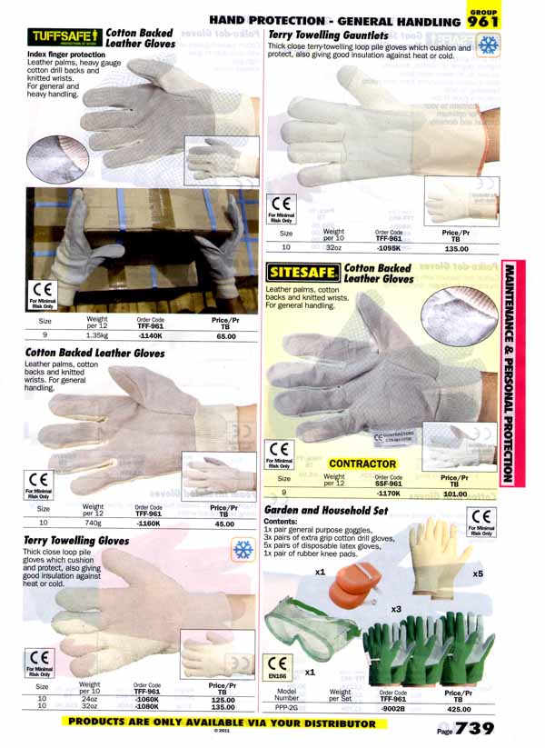 เครื่องมือช่างหมวด HAND PROTECTION-GENERAL HANDLING หน้า 739