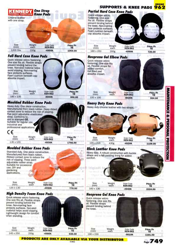 เครื่องมือช่างหมวด SUPPORT AND KNEE PADS หน้า 749