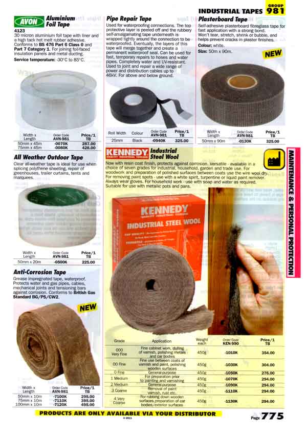 เครื่องมือช่างหมวด INDUSTRIAL TAPES หน้า 775
