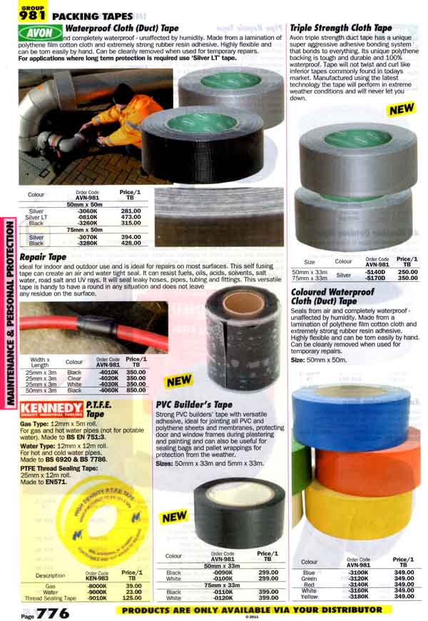 เครื่องมือช่างหมวด PACKING TAPES หน้า 776