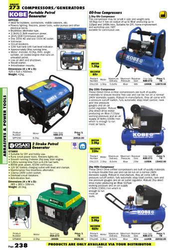 แค็ตตาล็อกเครื่องมือช่าง Group 273 หน้า 238