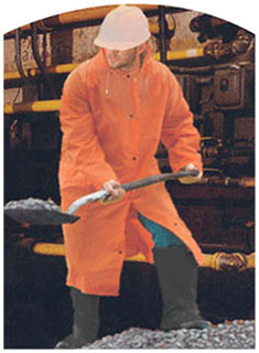 เสื้อคลุมป้องกันสารเคมี สีส้ม 005674