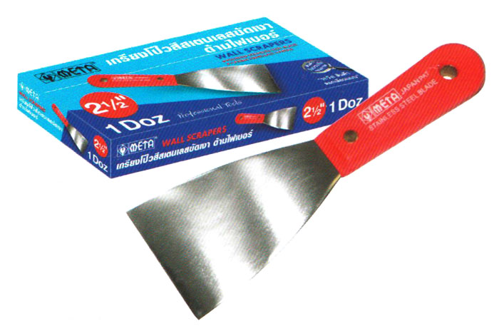 เกรียงโป้วสีสแตนเลสด้ามไฟเบอร์ META 007557