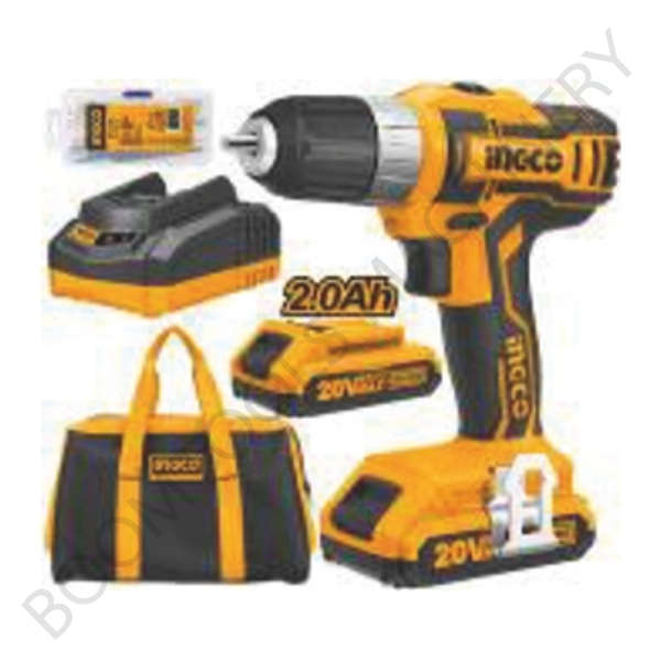 ชุดสว่านแบตเตอรี่ไร้สาย 20V INGCO 010125
