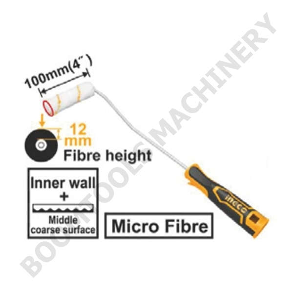 ลูกกลิ้งทาสี 4นิ้ว 12mm ด้ามยาว INGCO 010223