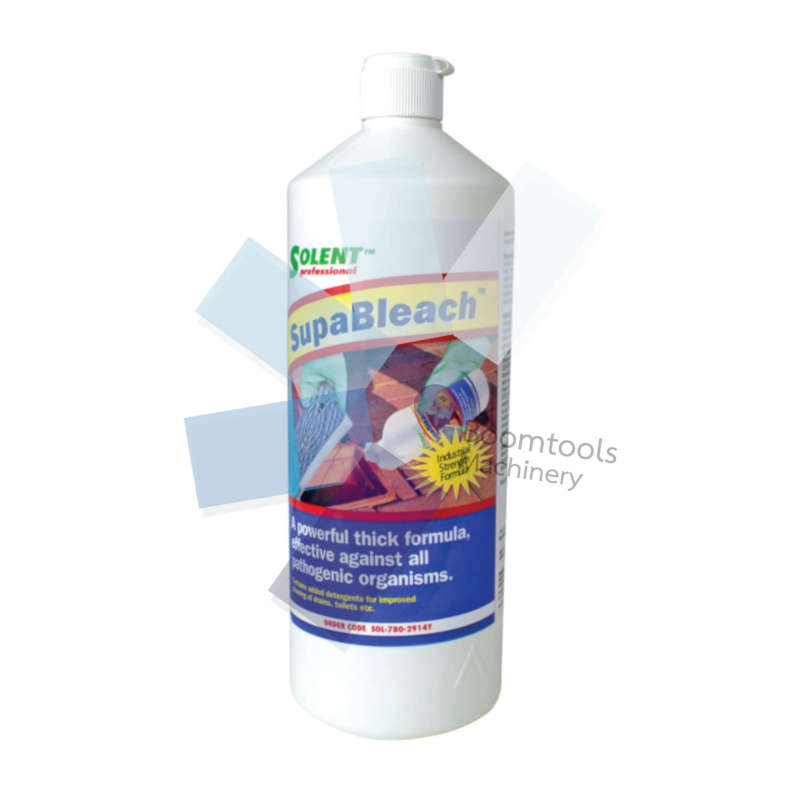 Solent Cleaning.SupaBleach™ Industrial Concentrated Thick Bleach, 1ltr - Pack of 10