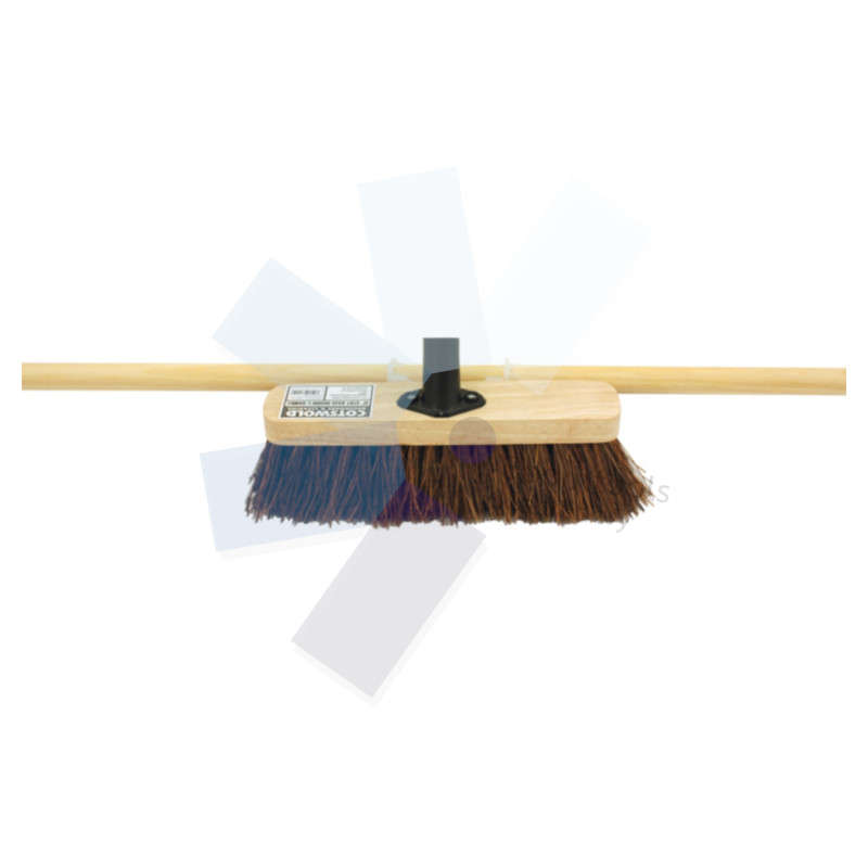 Cotswold.12in. Stiff Bassine Broom with 60in. Wooden Handle