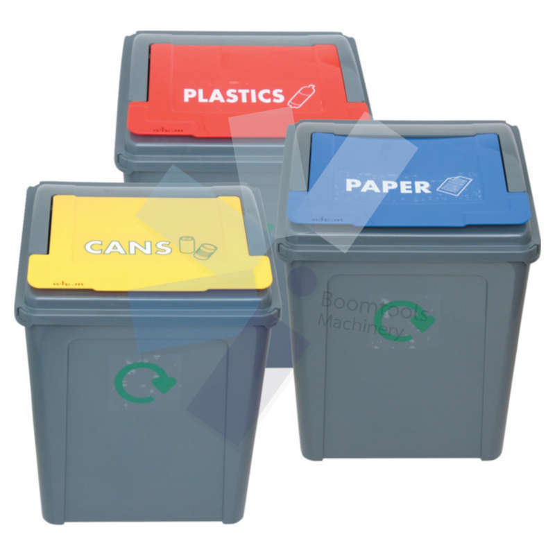 Offis.Pack of 3 Recycling Bins - 54 Litres