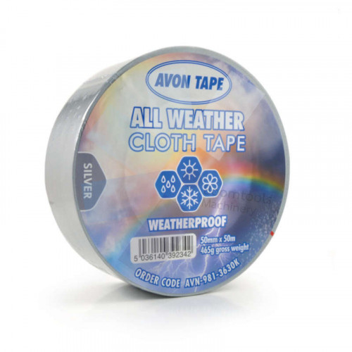 Avon Silver Polyethylene All Weather Cloth Tape - 50mm x 50m AVN9813630K