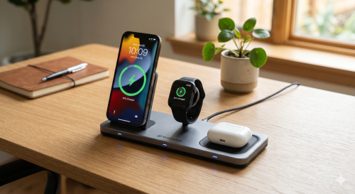SmartCharge 3-in-1 แท่นชาร์จไร้สายความเร็วสูง 15W  (Test)