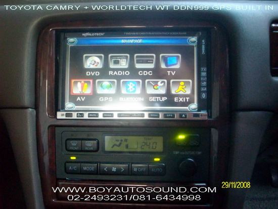 TOYOTA CAMRY กับเครื่องเล่นเวิล์ดเทค มีระบบนำทางในตัว  WORLDTECH WT DDN 999 GPS BUILT IN