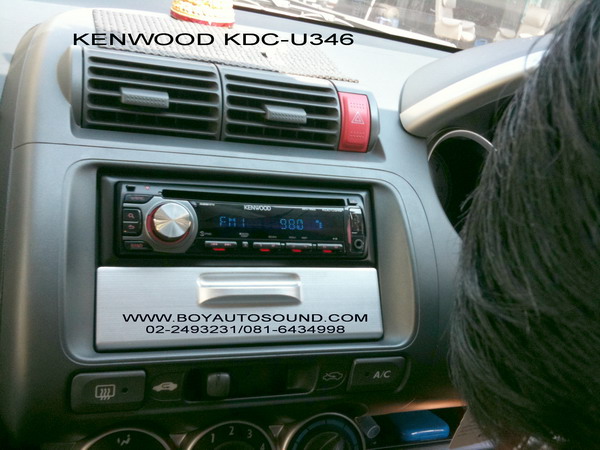 HONDA JAZZ ใช้งานคู่กับ kenwood kdc-u346 เครื่องเล่น cd,mp3+usb
