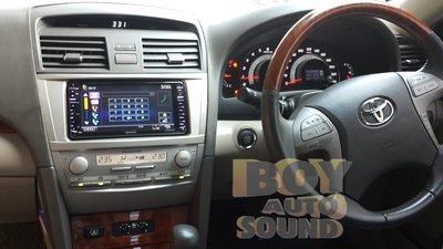 TOYOTA CAMRY ติดตั้ง front KENWOOD DDX635WBT รุ่นตรง toyota หน้าจอกว้าง 200mm. พร้อมzulex mm02