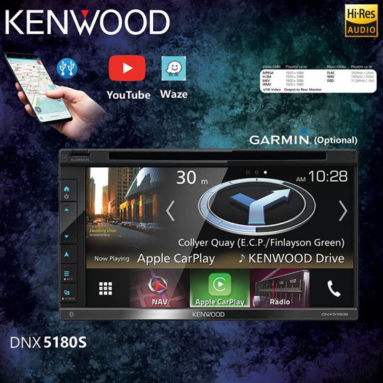 KENWOOD DNX5180S จอรุ่นDNX series รองรับใช้งานคู่กับการ์ด gps software GARMIN(option) จอขนาด 6.8นิ้ว