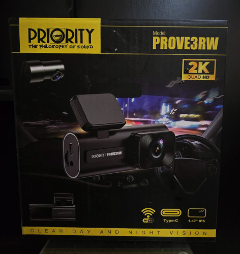 กล้องบันทึกเหตุการณ์หน้ารถยนต์ กล้องสองตัว หน้า+หลัง DashCamera Recorder Priority รุ่น PROVE3RW  กล้