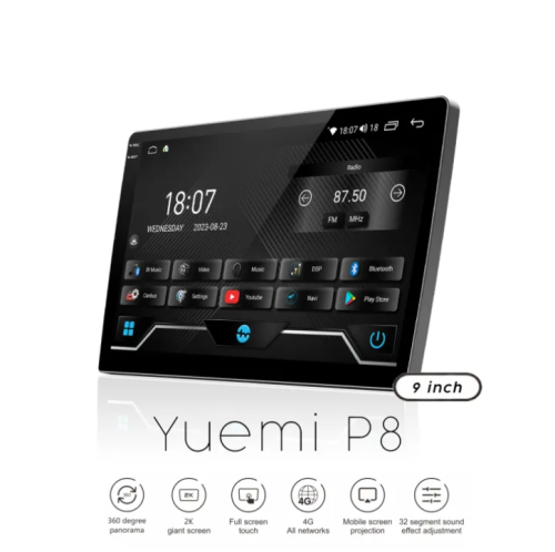 Yuemi | Mi Ecosystem Yuemi P8 จอ2K คมชัดขั้นสุด วิทยุแอนดรอยด์ Android Ram 8 Rom 256  CPU 8core Yuem