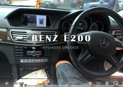 benz e200 เปลี่ยนลำโพงเก่าที่แตกออก อัพเกรดชุดลำโพงหน้า หลัง เครื่องเสียงรถยนต์ boyautosound bangkok