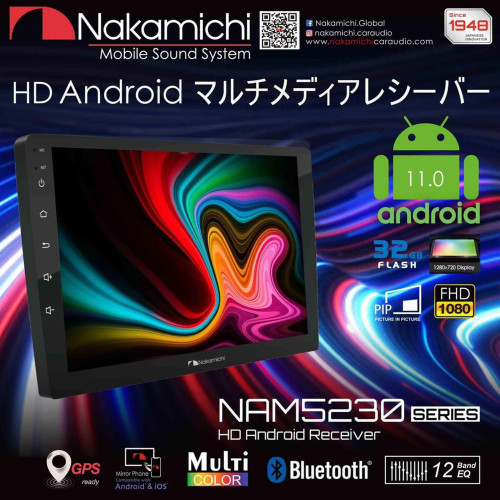 nakamichi nam5230 จอแอนดรอย9นิ้ว  จอHD ภาพคมจัดชัดจริง สเปค RAM2 ROM32 รุ่นน้องเล็กแต่สเปคไม่แพ้ใคร 