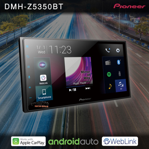 Pioneer DMH Z5350bt Digital Media Receiver 6.8 inches จอคาปาซิทีฟ สีสันคมชัด มาพร้อมใช้งาน apple car