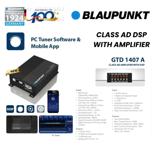 BLAUPUNKT GTD1407A Digital Sound Processor พร้อมแอมป์ในตัว Class AB ที่ออกแบบมาเพื่อคนรักเสียงเพลงโด 1
