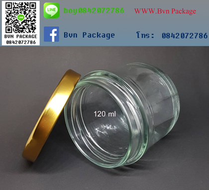 ขวด 120 ml.(4 ออนซ์ กระปุกอาหาร)+ฝาทอง 1